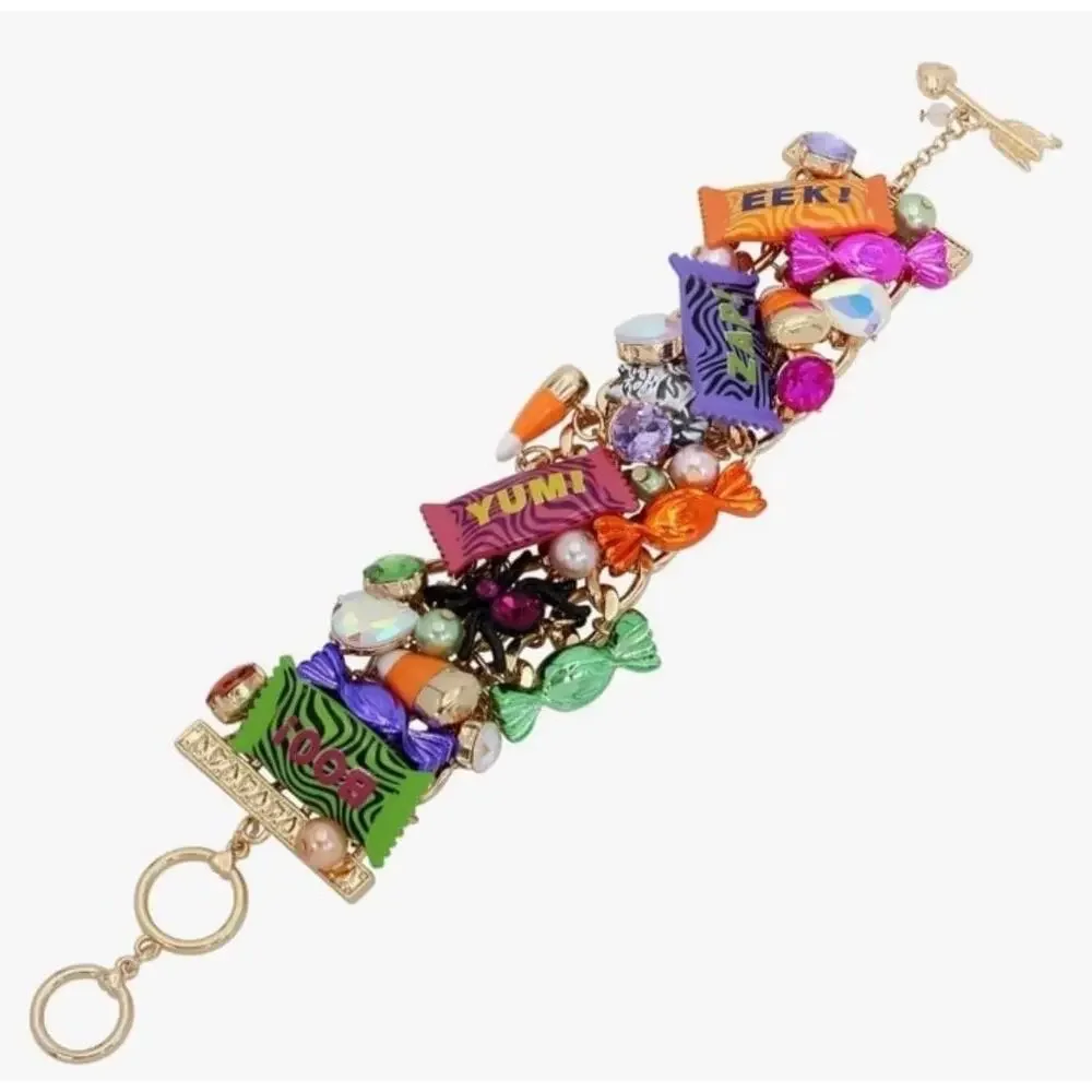 Betsey Johnson Halloween Candy Statement Bracelet Glow In The Dark NEW